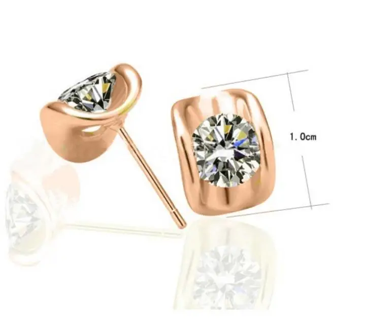

OMH wholesale buy 5pair OFF20% gold 18KT white gold Austrian crystals fashion Shining crystal Stud Earrings Free ship EH161