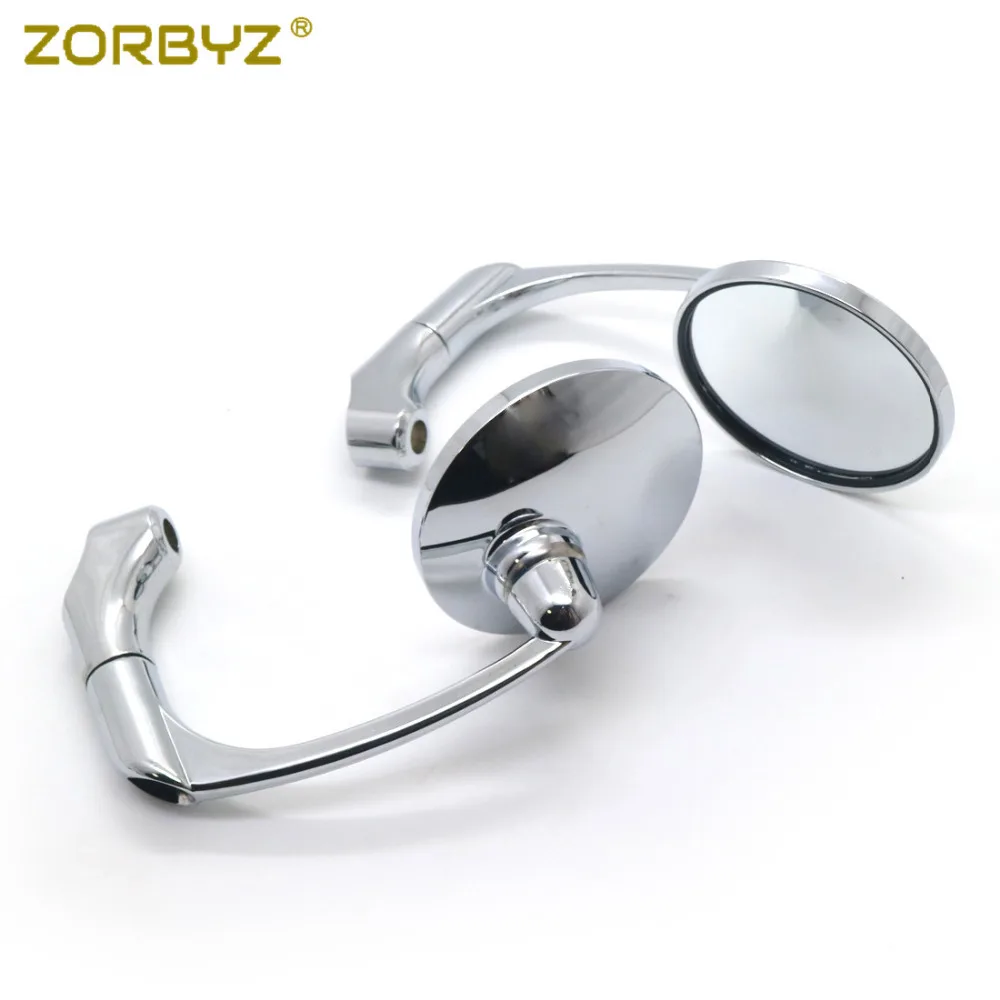 ZORBYZ хромированные мотоциклетные ретро круглые боковые зеркала заднего вида для