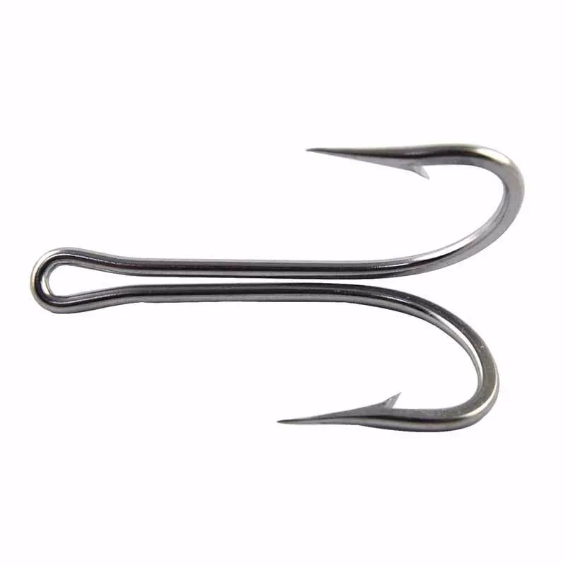 10pcs 7982 Stainless Steel Double Fishing Hooks Sea Fishing Accessories Big  Sharp Double Bait Fishhooks Size 6/0 7/0 8/0 10/0