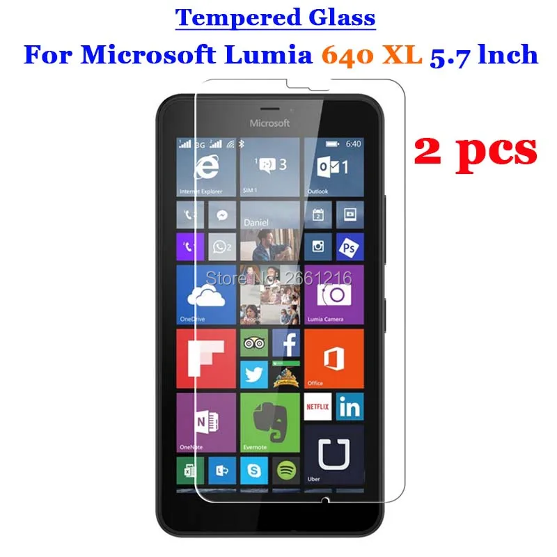 2 Pcs/Lot For Lumia 640 XL Tempered Glass 9H 2.5D Premium Screen Protector Film Microsoft 640XL 5.7&quot | Мобильные телефоны и