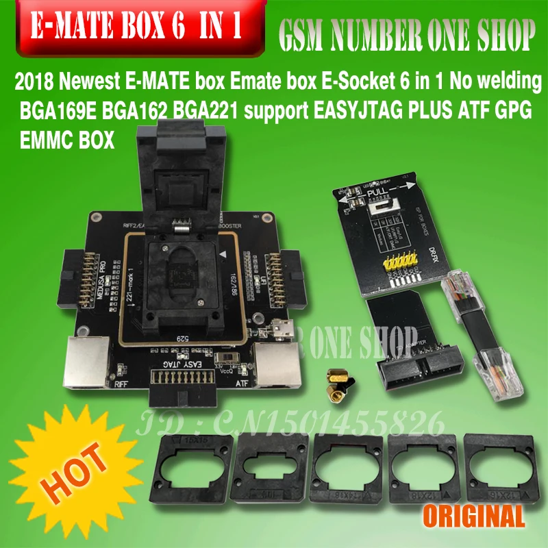 Origina new E-mate box Emate box E-Socket pro EMMC TOOL all in 1 support BGA153/169, BGA162/186,BGA529, BGA -221
Origina new E-mate box Emate box E-Socket pro EMMC TOOL all in 1 support BGA153/169, BGA162/186,BGA529, BGA -221