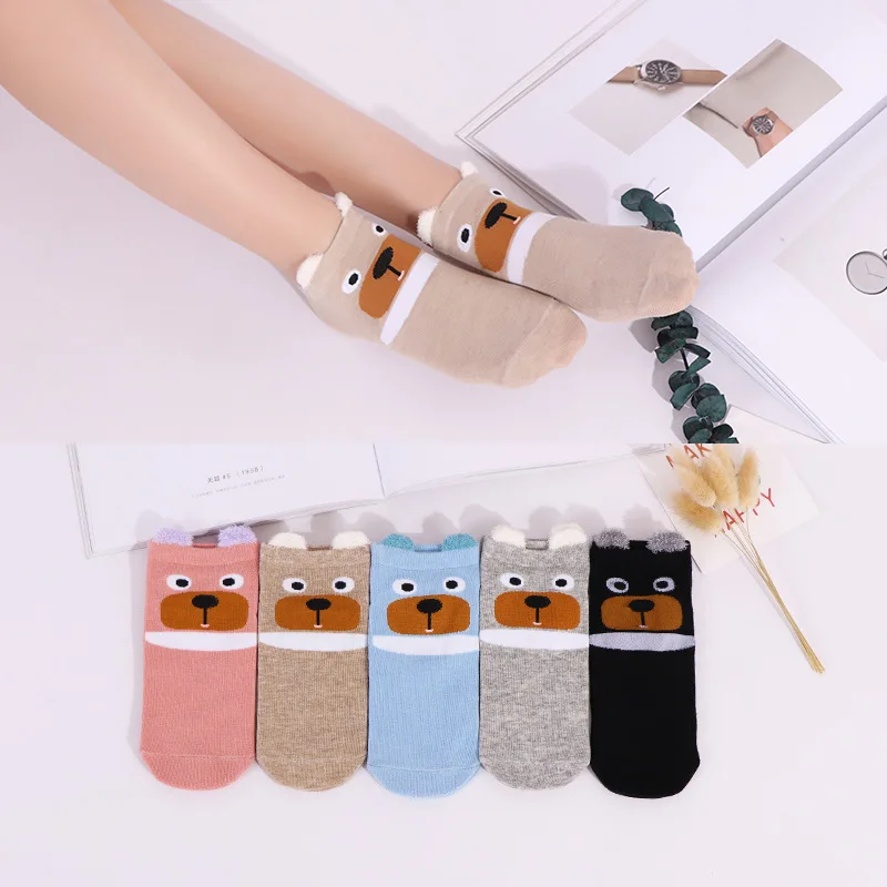 

Cartoon Stereo Bear Family Boat Socks Socks Cute Women Socks Cotton Thin Socks Women