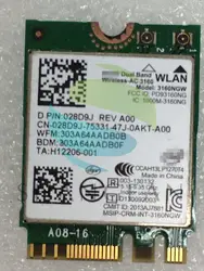 WI-FI карта для Intel Dual Band Беспроводной-AC3160 3160AC 3160 ngwac 3160 acngw 3160NGW 3160AC NGFF 433 Мбит/с + BT4.0 Беспроводной карты