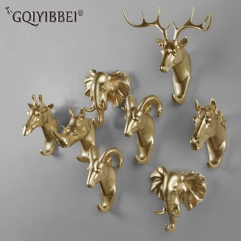 

Resin Deer Head Animal Wall Hooks Decorative Clothes Display Rack Hook Coat Cap Rack Interior Showcase Wall Bag Key Organizer