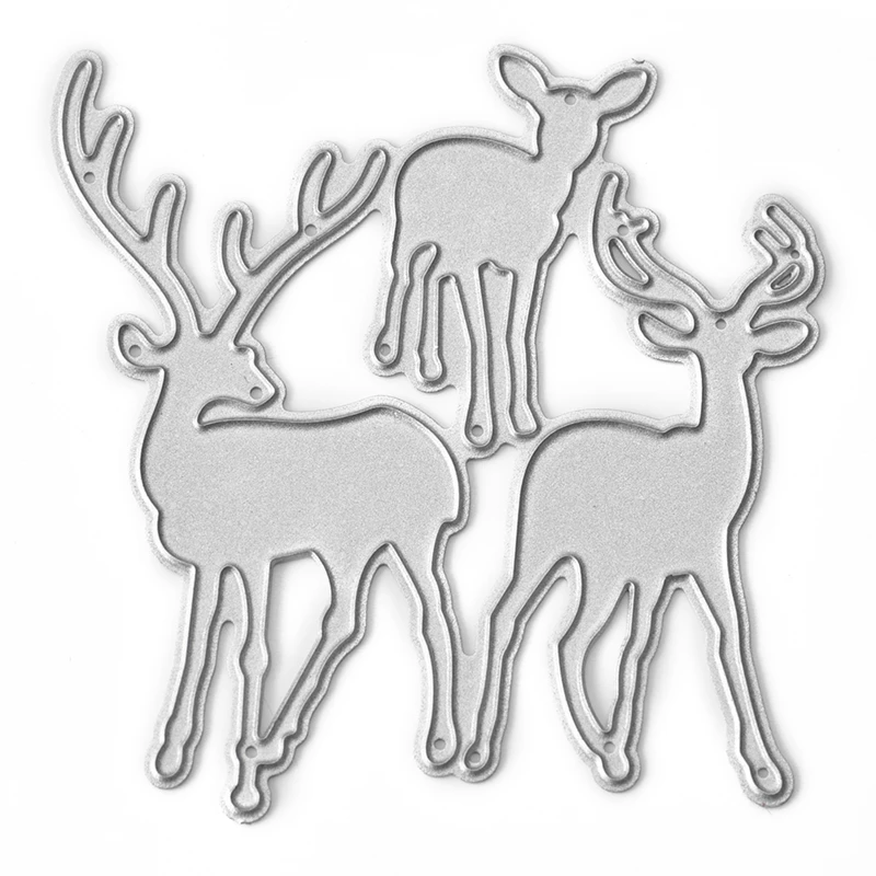 3PCS/Set Christmas Moose Metal Cutting Dies Stencil 2018 For DIY Scrapbooking Decorative Embossing Handcraft Die Cut Template