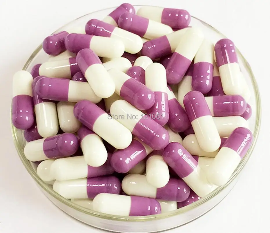 0 10,000pcs,joined or seperated capsules size 0,Purple White colored