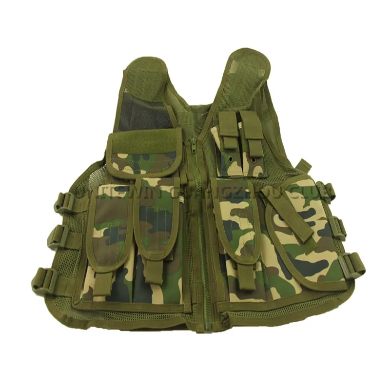Военный тактический жилет, уличный мужской рыболовный сетчатый жилет, быстросохнущая куртка, рыболовный жилет, охотничья одежда с сумкой для журналов - Цвет: woodland camo