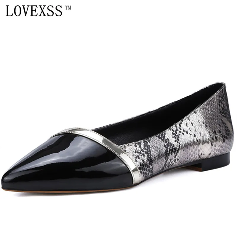 snakeskin pointed flats