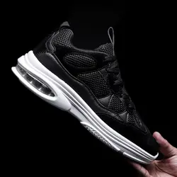 Мужчина воздуха кроссовки черный, белый цвет Для мужчин s Демисезонный Спортивная обувь дышащая Фитнес мужские кроссовки удобные ботинки