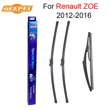 

QEEPEI Front and Rear Wiper Blade no Arm For Renault ZOE 2012 Onwards High quality Natural Rubber windscreen 24''+14''