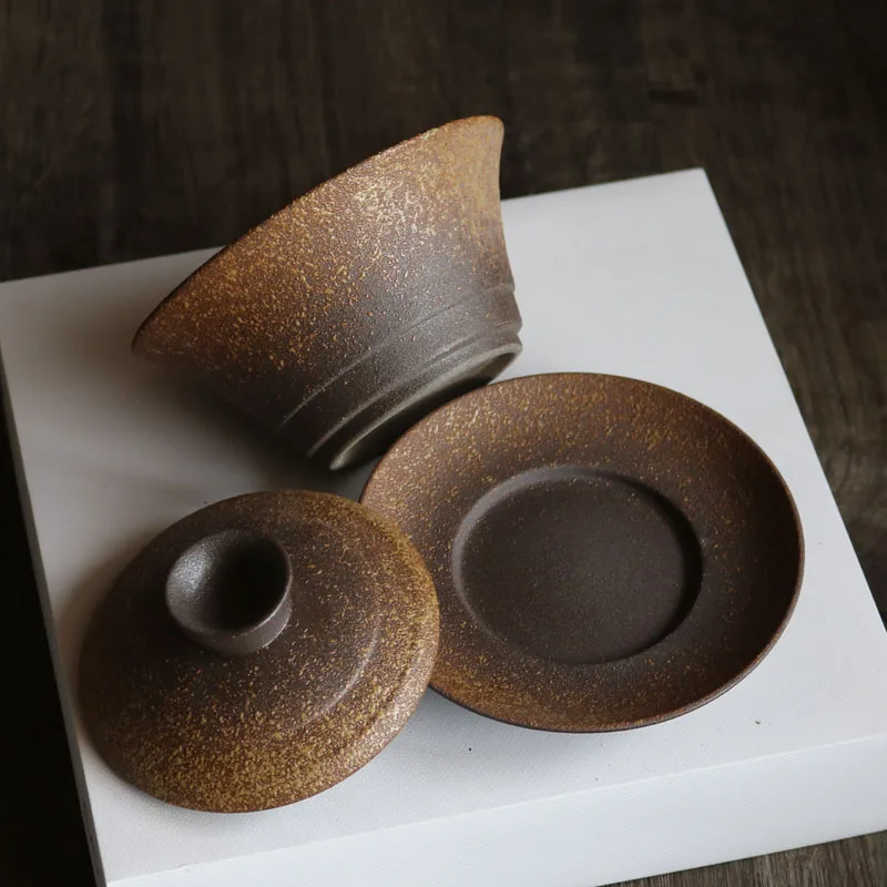 130 мл винтажная керамическая грубая керамика Gaiwan китайская лампа чайная