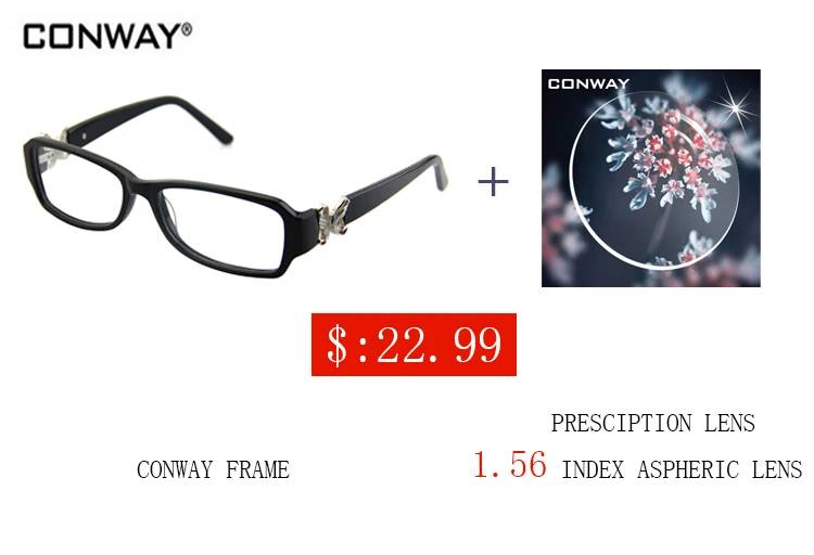 Конвей Женская оптическая оправа для очков черный цвет очки с диоптриями мужчин