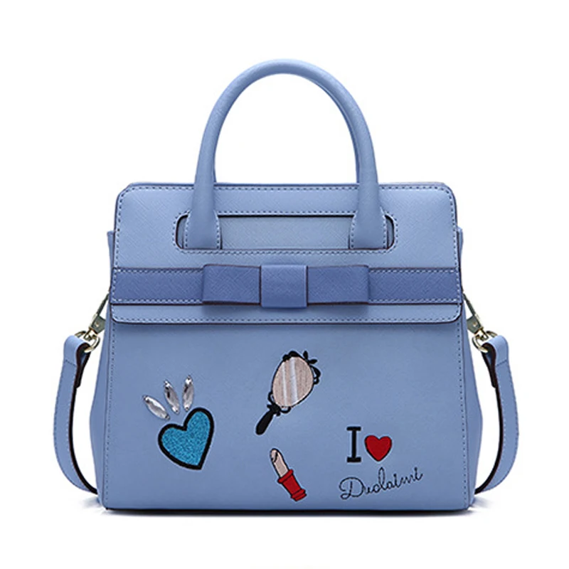 

2017 New Arrival Blue Lipstick Heart Lady Flap Girl Teenager Mirror Leather PU Small Women's Shoulder Messenger Crossbody Bags