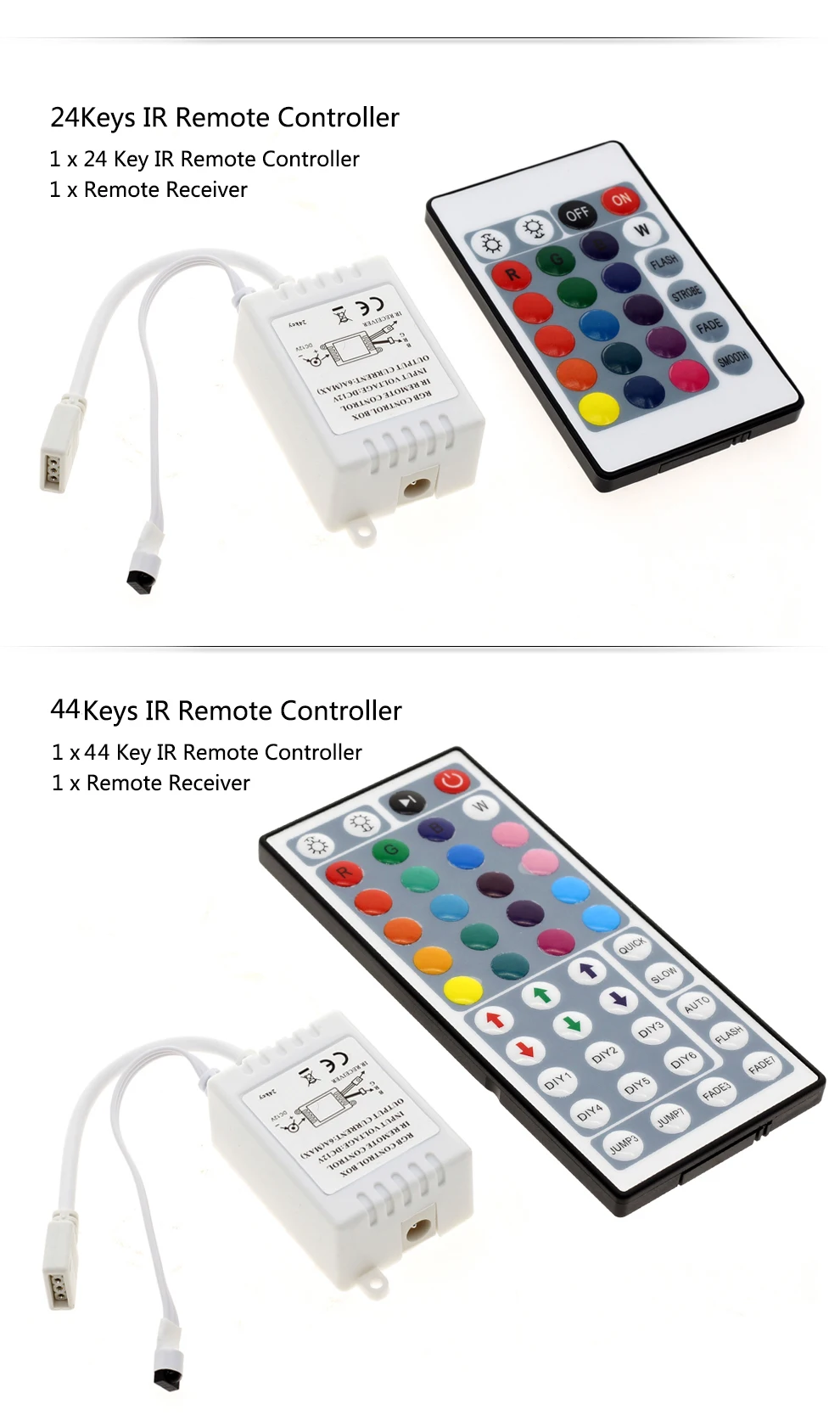 Светодиодный RGB контроллер DC12V Mini 44/24 Key IR пульт дистанционного управления для 3528 5050 RGB светодиодные ленты