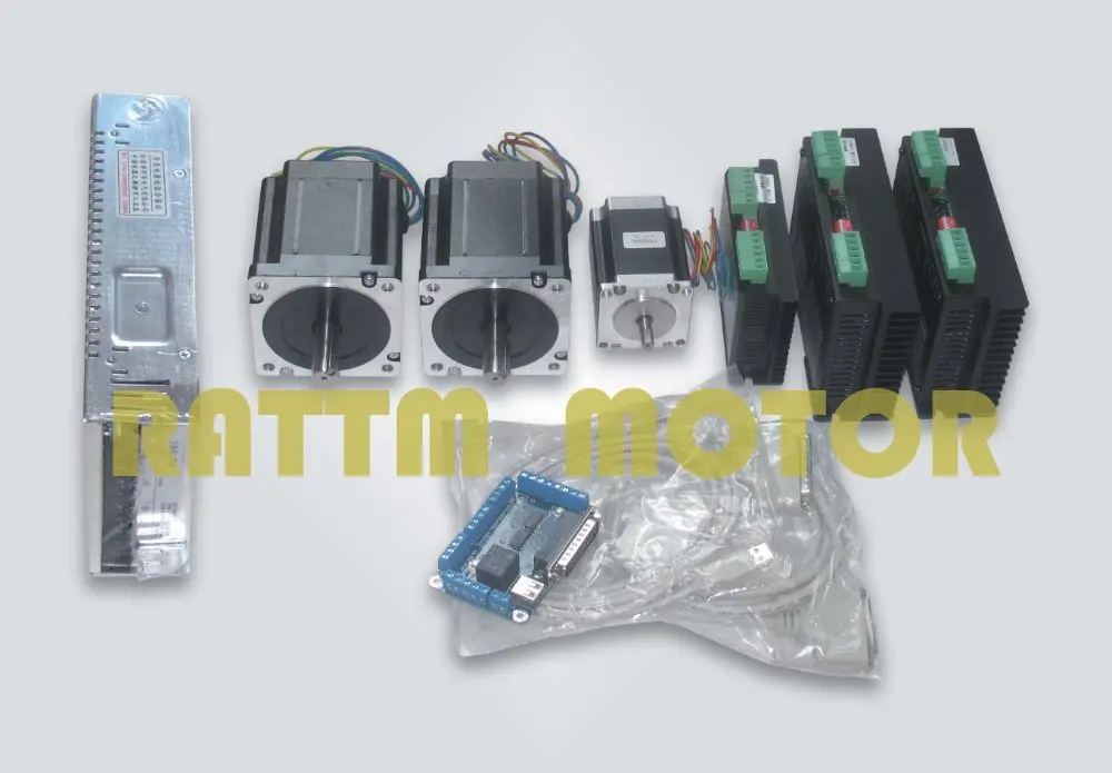 

3 Axis CNC Kit for Extra Large size Router Mill Plasma or Laser 878/270 oz-in torque stepper motor/2pcs Motor Driver