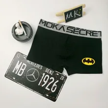Мужское нижнее белье с принтом Бэтмена, боксеры, шорты, чёсаный хлопок, Мультяшные одноцветные мужские трусы, нижнее белье, мужские боксеры