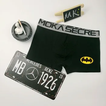 

Batman printed Men Underwear Boxers Shorts combed Cotton cartoon Solid Men Underpants Underwear Masculina Cueca Boxers Men