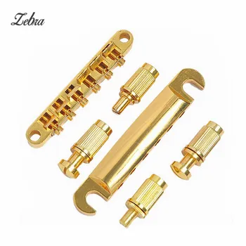 

Zebra 1Set Metal Gold Tune-O-Matic Bridge Tailpiece For LP Electric Guitar Replacement Guitar Parts & Accessories