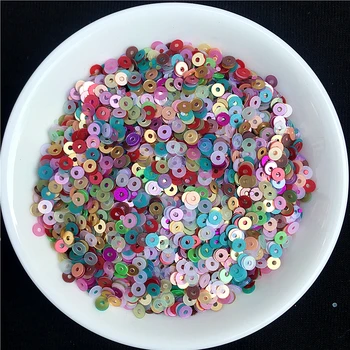 

3000Pcs/Bag Diameter 3mm Mix Matte Colors Flat Round Sequins Paillettes Sewing Craft, Topknot Wedding Dress Decoration Accessory