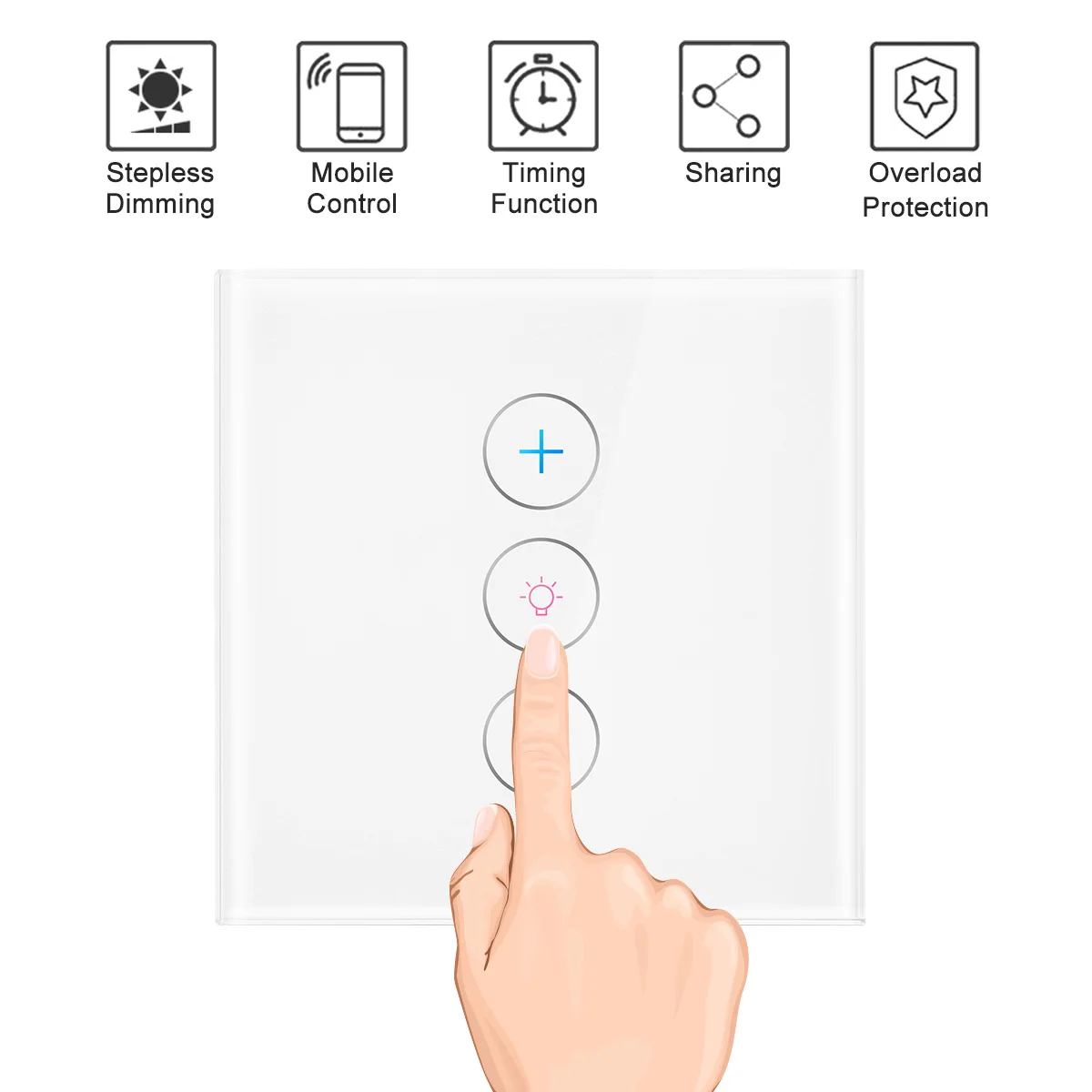 Умный переключатель WiFi сенсорный управление настенный выключатель света Плавная Диммер работа с телефоном приложение Amazon Alexa/Google Home/IFTTT
