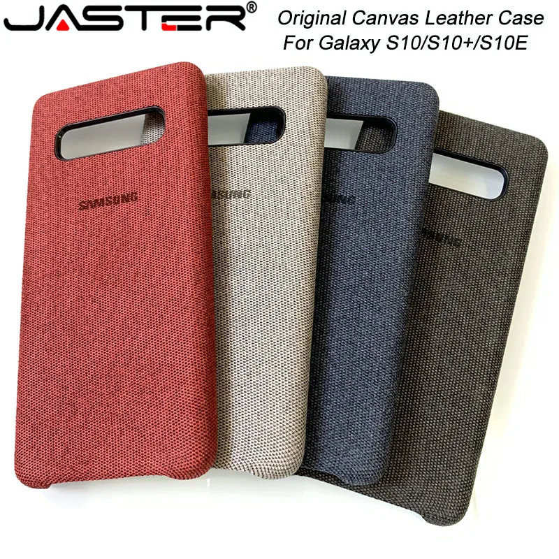 

JASTER Original Samsung Galaxy S10 Plus Canvas Leather Case Cloth Fabric Finish Back Protective Cover For Samsung S10+ S10E Lite