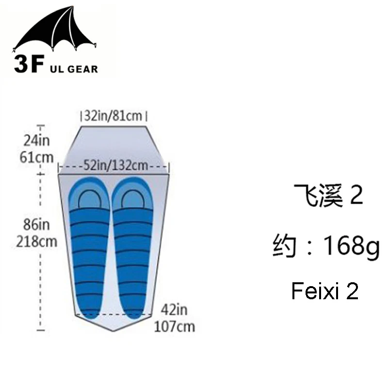 3F UL gear Feixi серии 15D Сверхлегкий лист соответствия для одного/2 человек/3 человек палатка