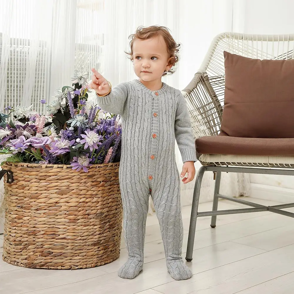 

Baby Rompers for Newborn Boys Girls Jumpsuits Long Sleeve Toddler Kids One Piece Overalls Autumn Winter Chidlren Knitted Clothes