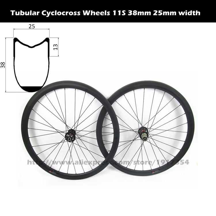 

Lightweight 38mm Tubular Disc brake Wheels, 700C cyclocross wheelsets 10 / 11 Speed without brake surface factory outlet sales