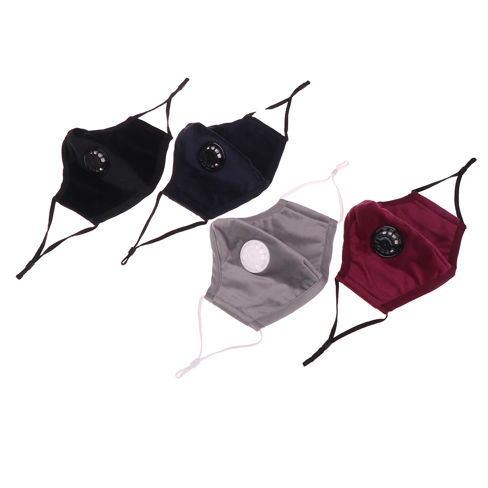 

Cotton PM2.5 Anti Haze Mask Breath Valve Anti-dust Mouth Mask Activated Carbon Filter Respirator Mouth-muffle Black Mask Face