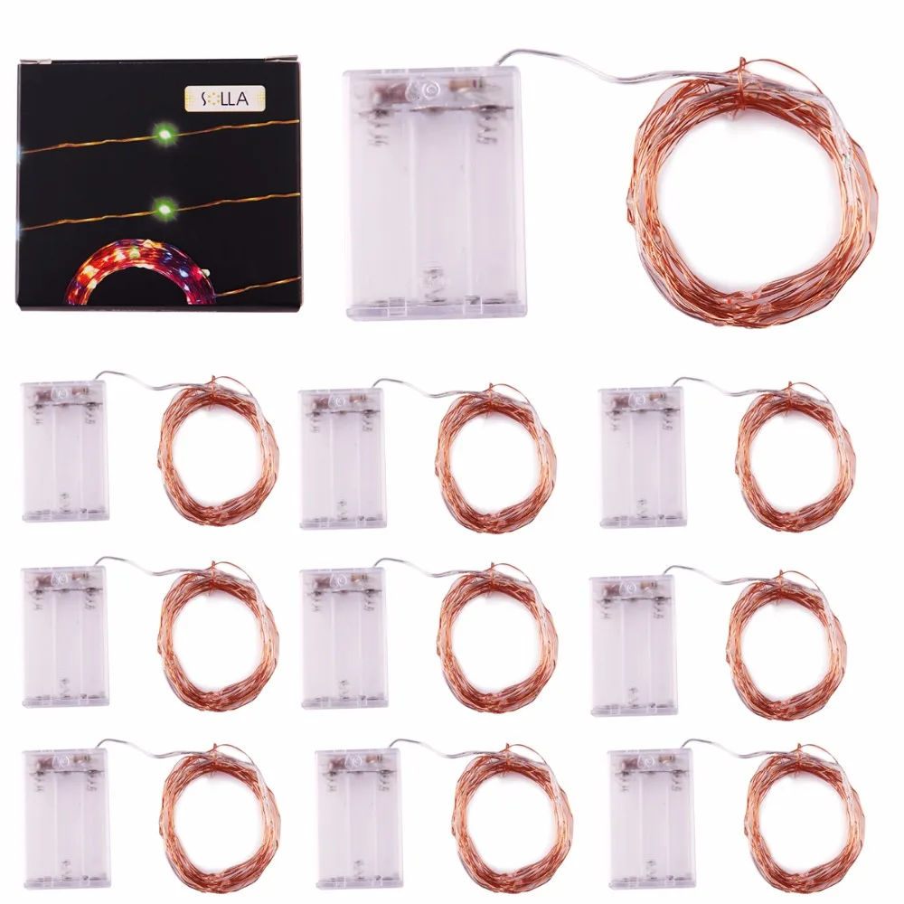 Lot 10 Battery Powered Copper Wire 30Led String Fairy Light 3M//10FT Pure White