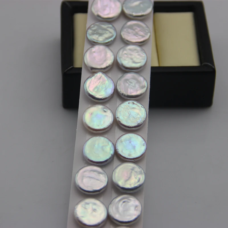 

16-17mm Button Baroque Loose Pearl Natural Freshwater Coin Button Keshi Pearl Beads No Drilled Hole 10Pcs/Lot