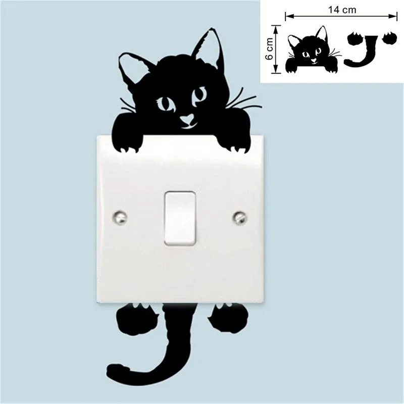 

New Cat Wall Stickers Light Switch Decor Decals Art Mural Baby Nursery Room Living Room Home Decor Background Wall Stickers