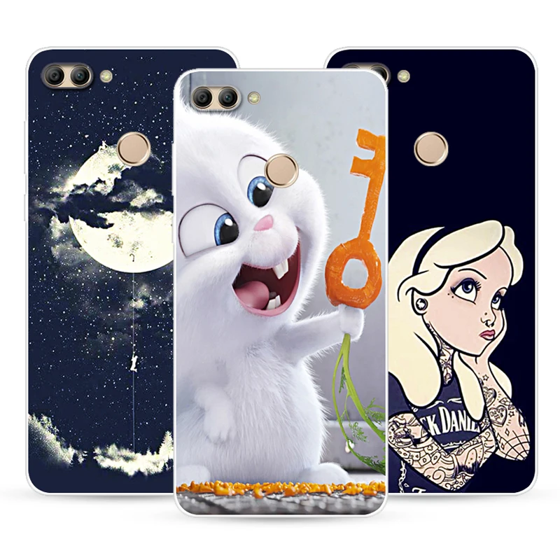 Case For Huawei Y9 2018 Enjoy 8 Plus 5.93 Soft Tpu Transparent Printing Drawing Silicone Phone Cases Cover |