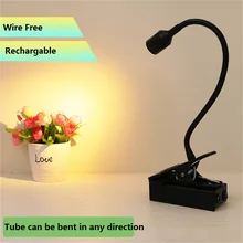 1 Вт/3 Вт подзарядка гибкий трубчатый шкаф li батарея 25-30 часов ювелирные изделия, стойка стол, витринное стекло аварийный светодиодный зажим прожектор