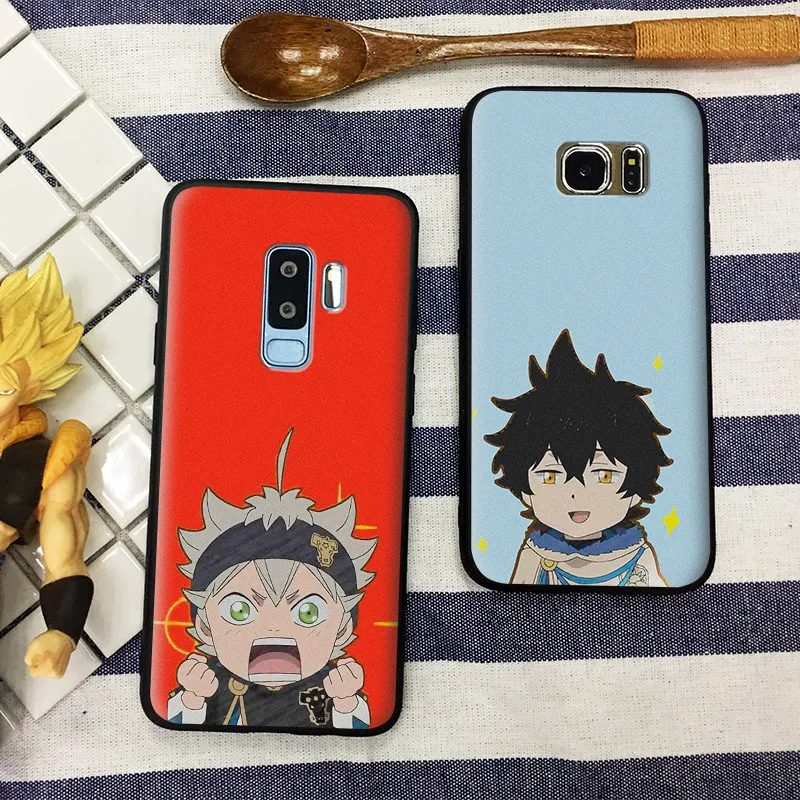 

Black Clover asta yuno anime Soft Silicone Phone Case Shell Cover For Samsung S7 Edge S8 S9 Plus Note 8 9