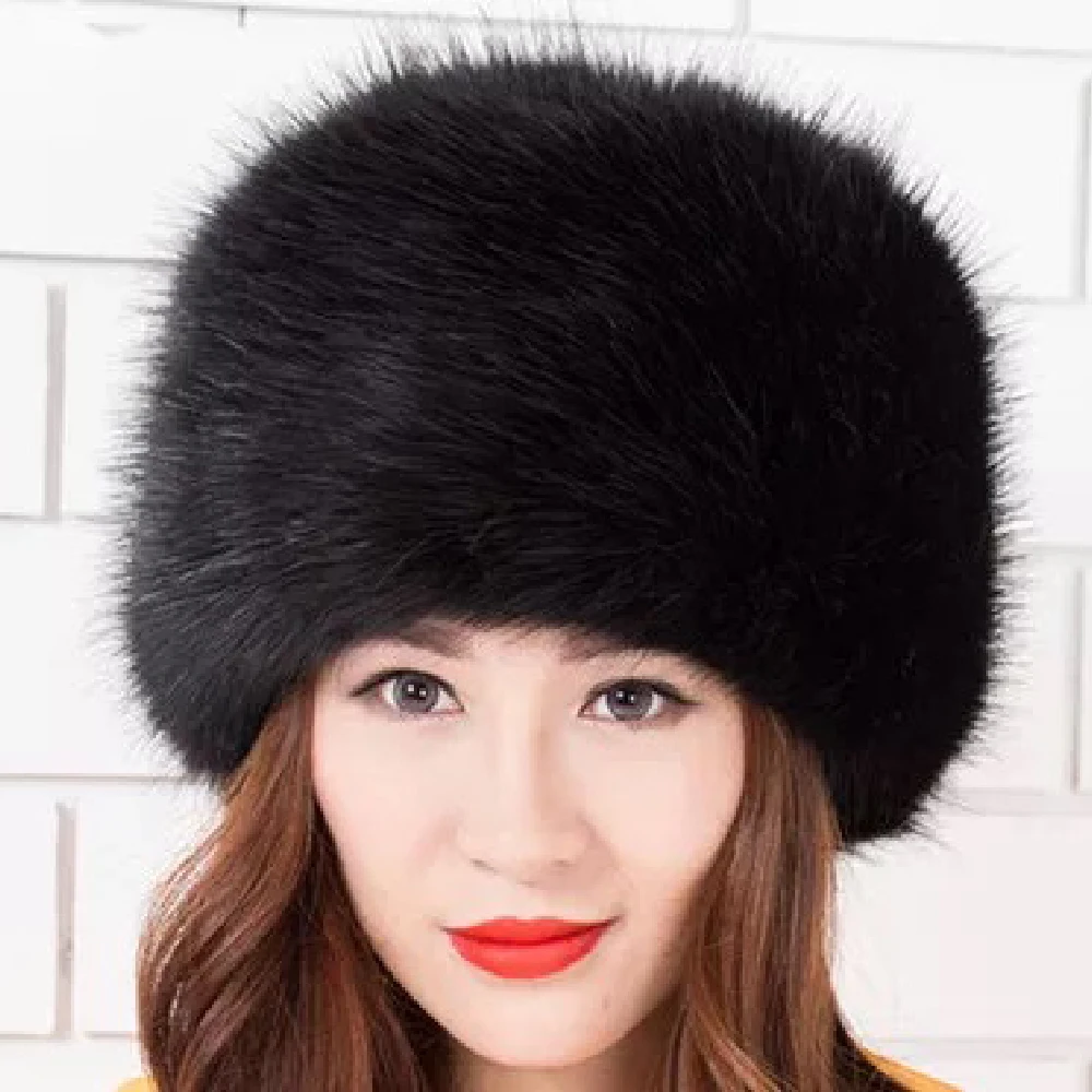 Wedding Hats for Women Winter Faux Fur White Black Bridal Party Lady Warm Hat