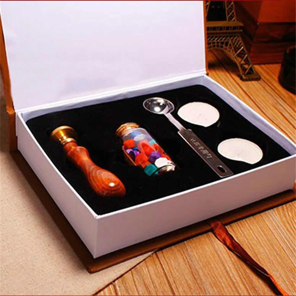 Practical Durability Pop Wax Seal Stamp Kit Set Rosewood Handle Copper Head Various patterns for choose Practical Durability Pop Wax Seal Stamp Kit Set Rosewood Handle Copper Head Various patterns for choose