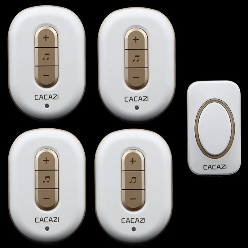 

Free shipping! 1 transmitter + 4Receiver New Wireless Doorbell With Remote Control Musical 48Tunes Digtal doorchime 1-4