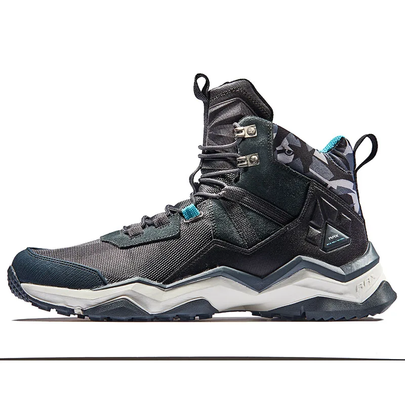 RAX Мужская водонепроницаемая походная обувь, противоскользящие кроссовки для альпинизма, женская уличная Треккинговая обувь, легкая дышащая кожа - Цвет: CARBON BLACK