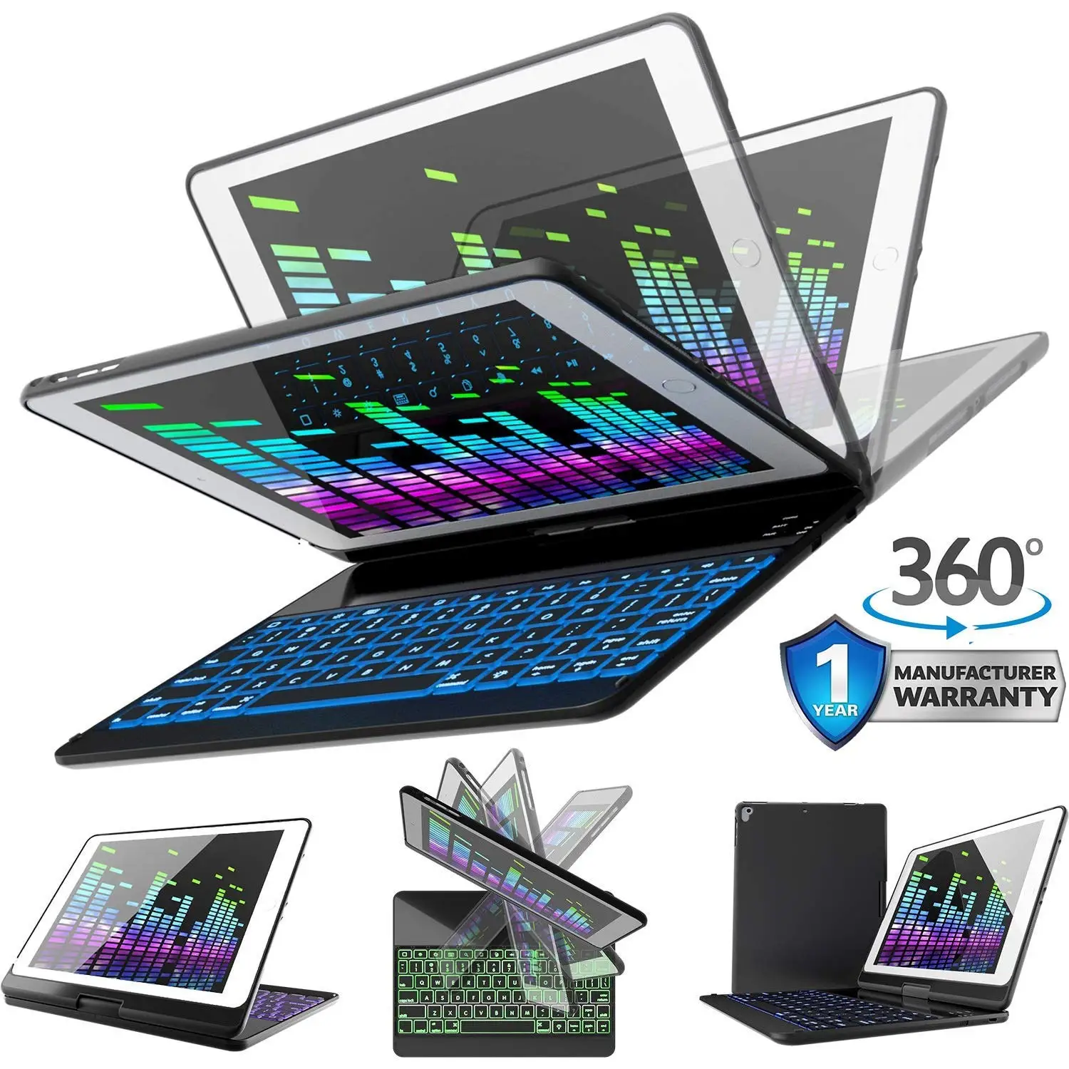 2019 caso 360 girar sem fio bluetooth
