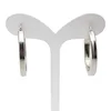 Stainless Steel Thick Flat Hollow Hoop Earring Silver Color Jewelry Women Casual Earring 1PCS 3