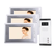 ENVÍO LIBRE A Estrenar de 7 pulgadas Teléfono Video de La Puerta Sistema de Intercomunicación 3 Monitor de 1 HD Timbre Cámara para 2 Apartamento Del Hogar Al Por Mayor