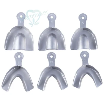 

High Quality 6pcs Dental Trays Denture Instruments Stainless Steel Impression Tray 3 types
