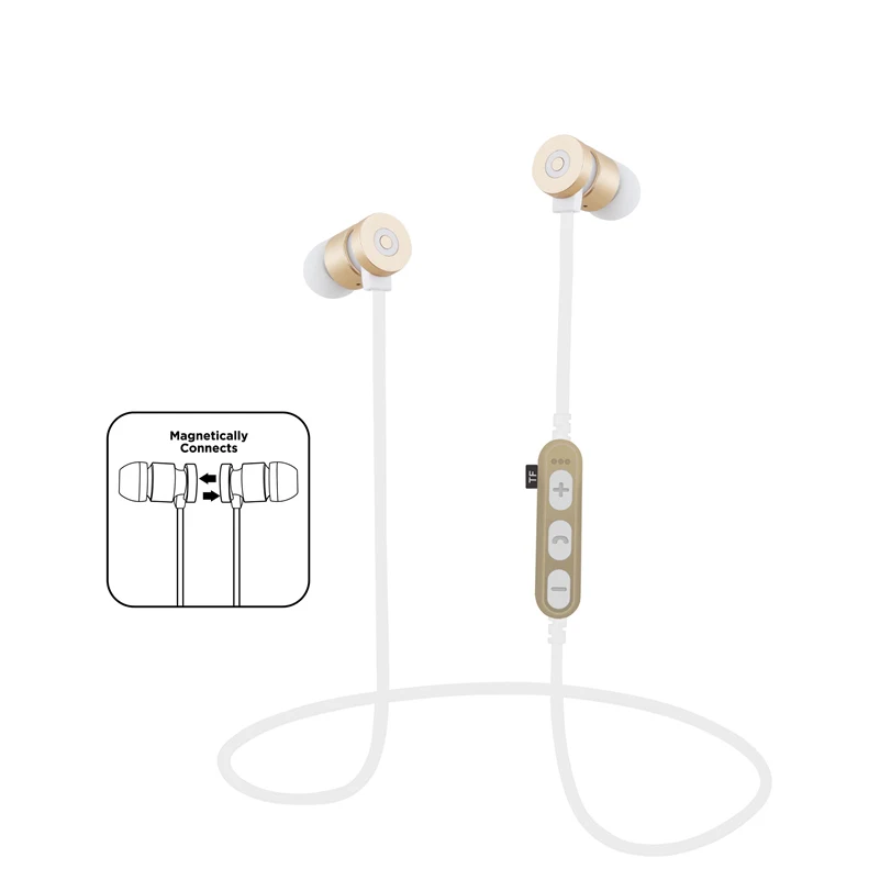 MPLSBO Smart Wireless Sport Earphone Bluetooth4 2 metal Sports Stereo In ear Earphone Voice control Noise Reduction with Microph
