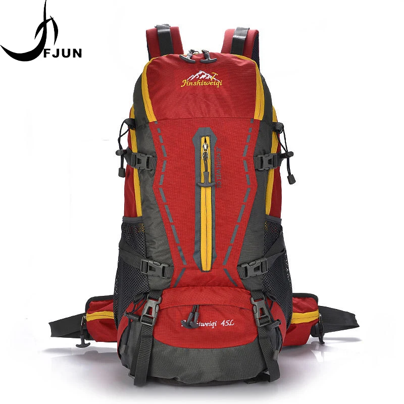 

6 Colors 45L Nylon Waterproof Backpack Molle Mountaineering Bags Climbing Hiking Outdoor Sport Bag With Free Rain Cover F51