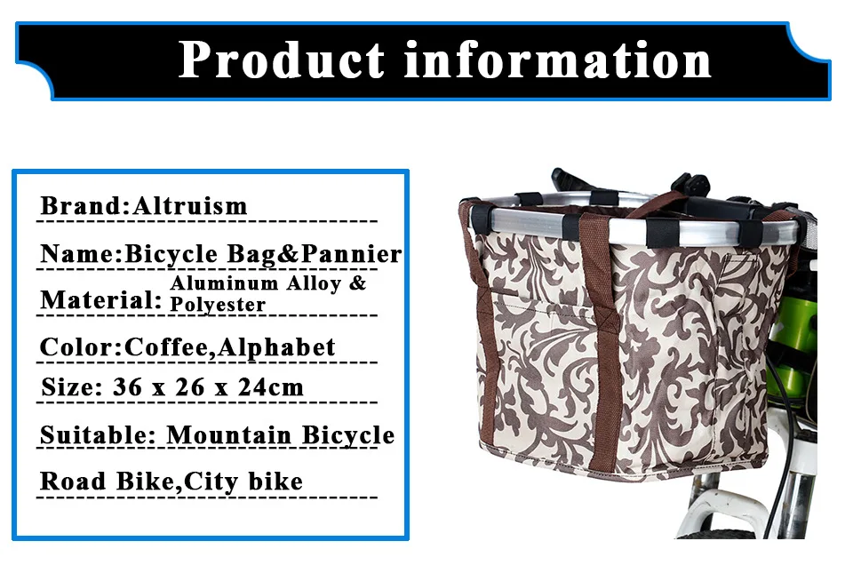 Best ALTRUISM High Quality Bicycle Basket Bike Front Handlebar Bag Aluminum Alloy Frame Pet Carrier 0