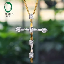 Caimao New Design 0.14ct Natural Full Cut Diamond 14kt Yellow White Gold Pendant for Women цена Caimao New Design 0.14ct Natural Full Cut Diamond 14kt Yellow White Gold Pendant for Women цены онлайн