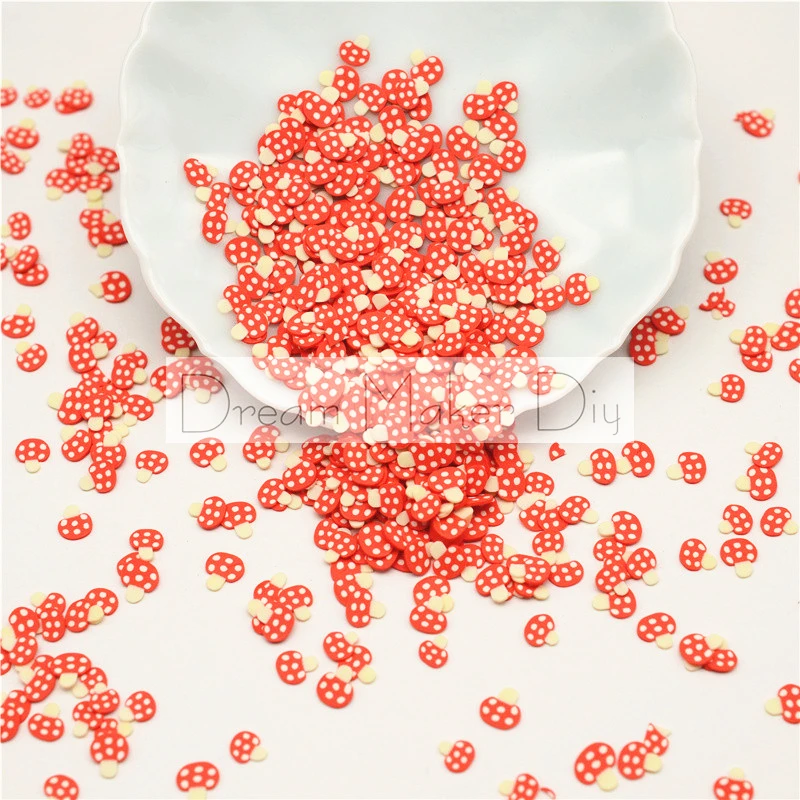 

50g/lot Polymer Hot Clay Fimo Sprinkles Mushroom for Crafts Making, DIY Confetti