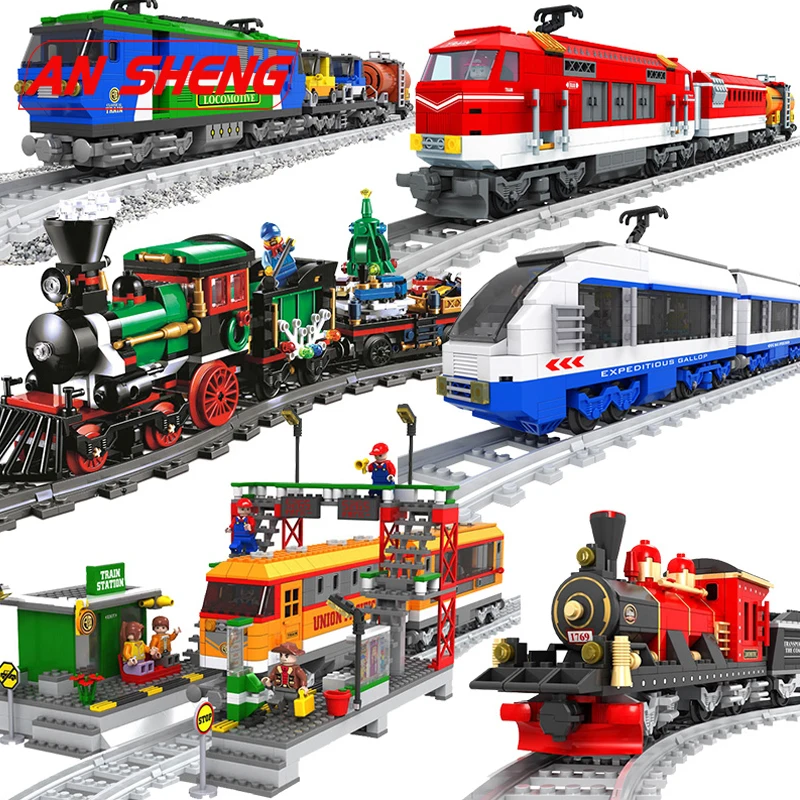 City Train Building Blocks Compatible Legoed Building Bricks Train