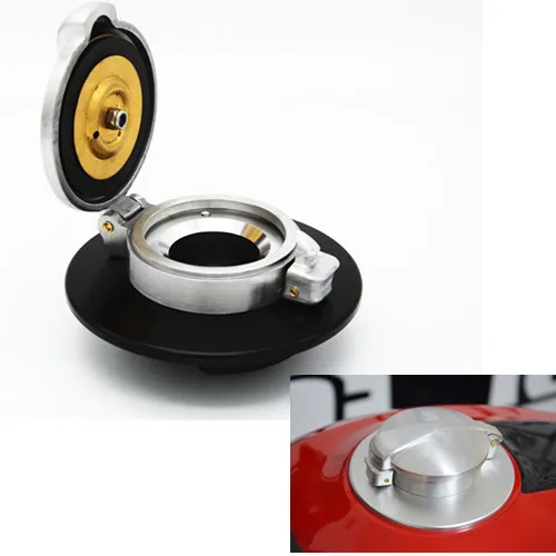 Petrol Fuel Gas Tank Cap For DUCATI SCRAMBLER "Matt" Silver ringin